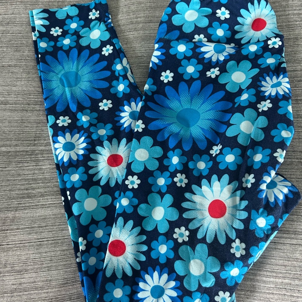 LuLaRoe Leggings - Blue Floral Delight